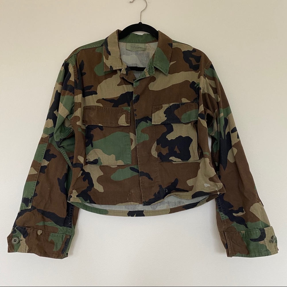 Vintage cropped military jacket